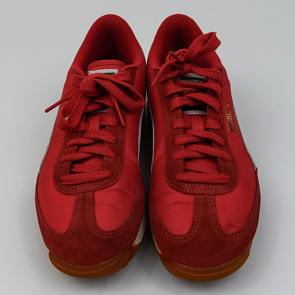 Puma Red White Foam Gum Sole Suede Nylon Easy Rider Vintage Sneakers - 8 - Picture 4 of 11